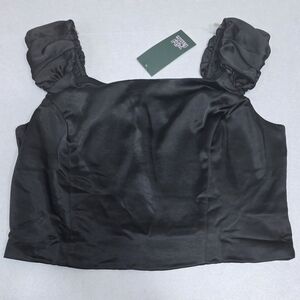 Wild Fable Off Shoulder Black Satin Bustier Top Medium Party Crop - New With Tag